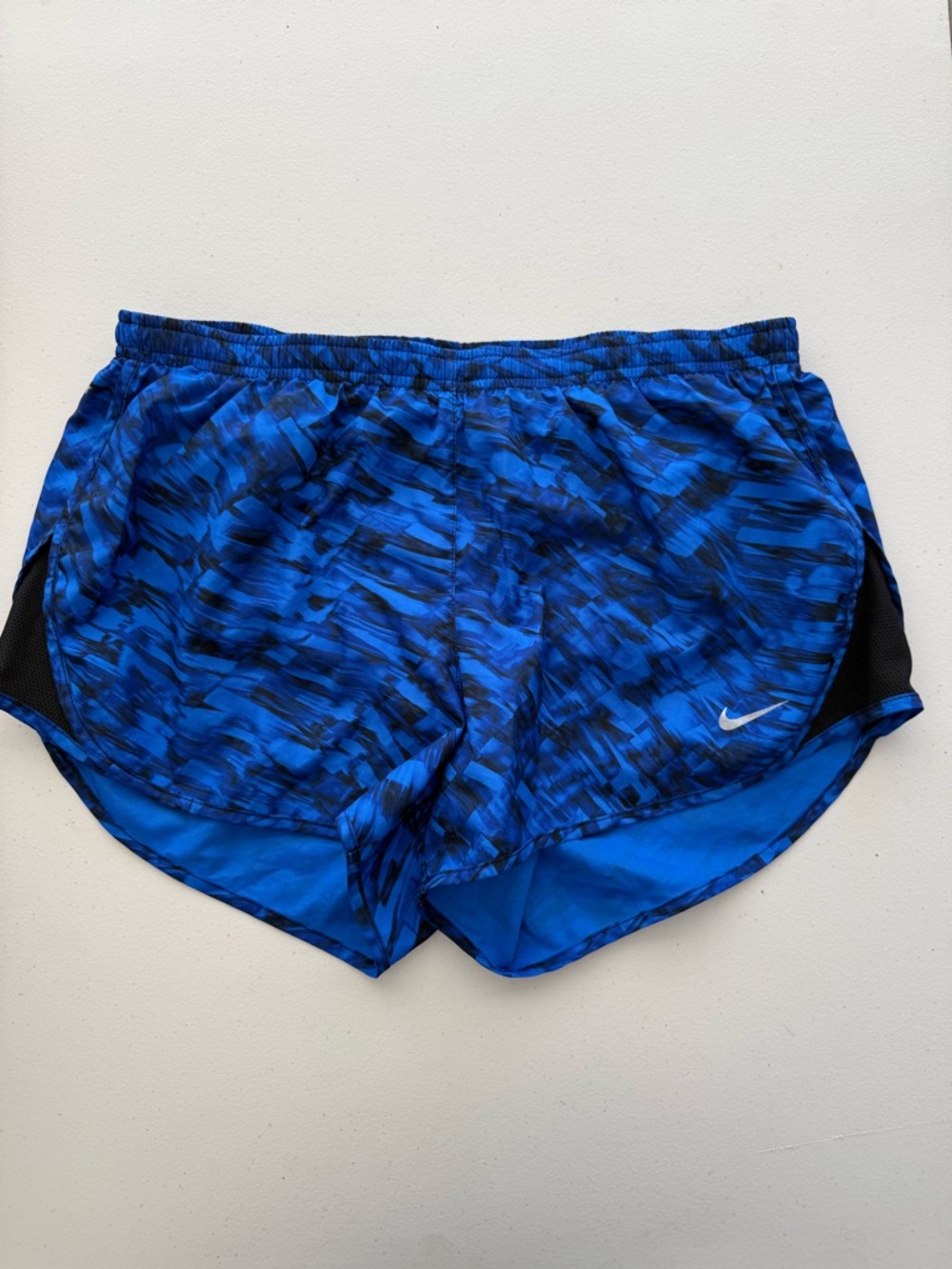 Nike Blue Black Patterned Dri-FIT Athletic Shorts